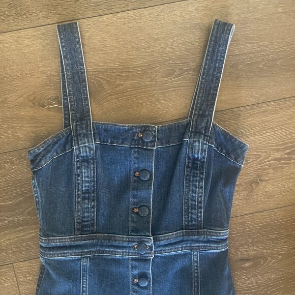 Madewell Denim Covered-Button Dress Size 2 - Picture 7 of 14